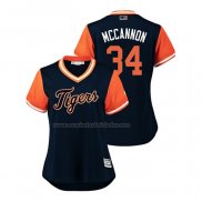 Camiseta Beisbol Mujer Detroit Tigers James Mccann 2018 LLWS Players Weekend Mccannon Azul