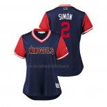 Camiseta Beisbol Mujer Los Angeles Angels Andrelton Simmons 2018 LLWS Players Weekend Simon Azul