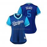 Camiseta Beisbol Mujer Los Angeles Dodgers Corey Seager 2018 LLWS Players Weekend Seags Azul
