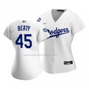 Camiseta Beisbol Mujer Los Angeles Dodgers Matt Beaty Replica Primera 2020 Blanco