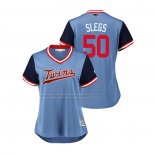 Camiseta Beisbol Mujer Minnesota Twins Aaron Slegers 2018 LLWS Players Weekend Slegs Azul