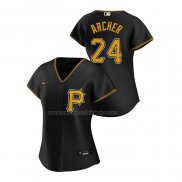 Camiseta Beisbol Mujer Pittsburgh Pirates Chris Archer Replica Alterno 2020 Negro