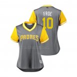 Camiseta Beisbol Mujer San Diego Padres Hunter Renfroe 2018 LLWS Players Weekend Froe Gris