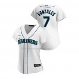 Camiseta Beisbol Mujer Seattle Mariners Marco Gonzales Replica Primera 2020 Blanco