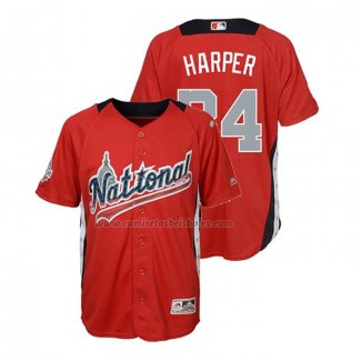 Camiseta Beisbol Nino All Star 2018 Bryce Harper Primera Run Derby National League Rojo