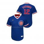 Camiseta Beisbol Nino Chicago Cubs Kyle Schwarber Cooperstown Collection Road Azul
