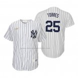 Camiseta Beisbol Nino New York Yankees Gleyber Torres Cooperstown Collection Primera Blanco