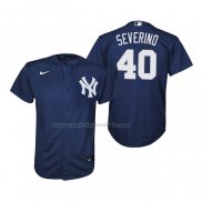 Camiseta Beisbol Nino New York Yankees Luis Severino Replica Alterno Azul