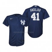 Camiseta Beisbol Nino New York Yankees Miguel Andujar Replica Alterno Azul