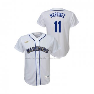 Camiseta Beisbol Nino Seattle Mariners Edgar Martinez Cooperstown Collection Primera Blanco