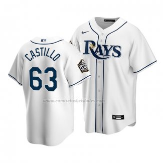 Camiseta Beisbol Nino Tampa Bay Rays Diego Castillo Primera Replica 2020 Blanco